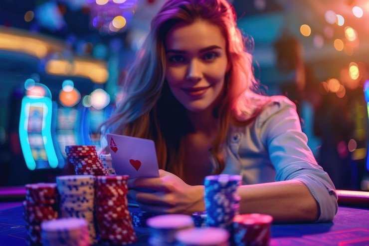 Live casino dealer di platinum toto menyiarkan permainan blackjack dengan interface obrolan untuk pemain
